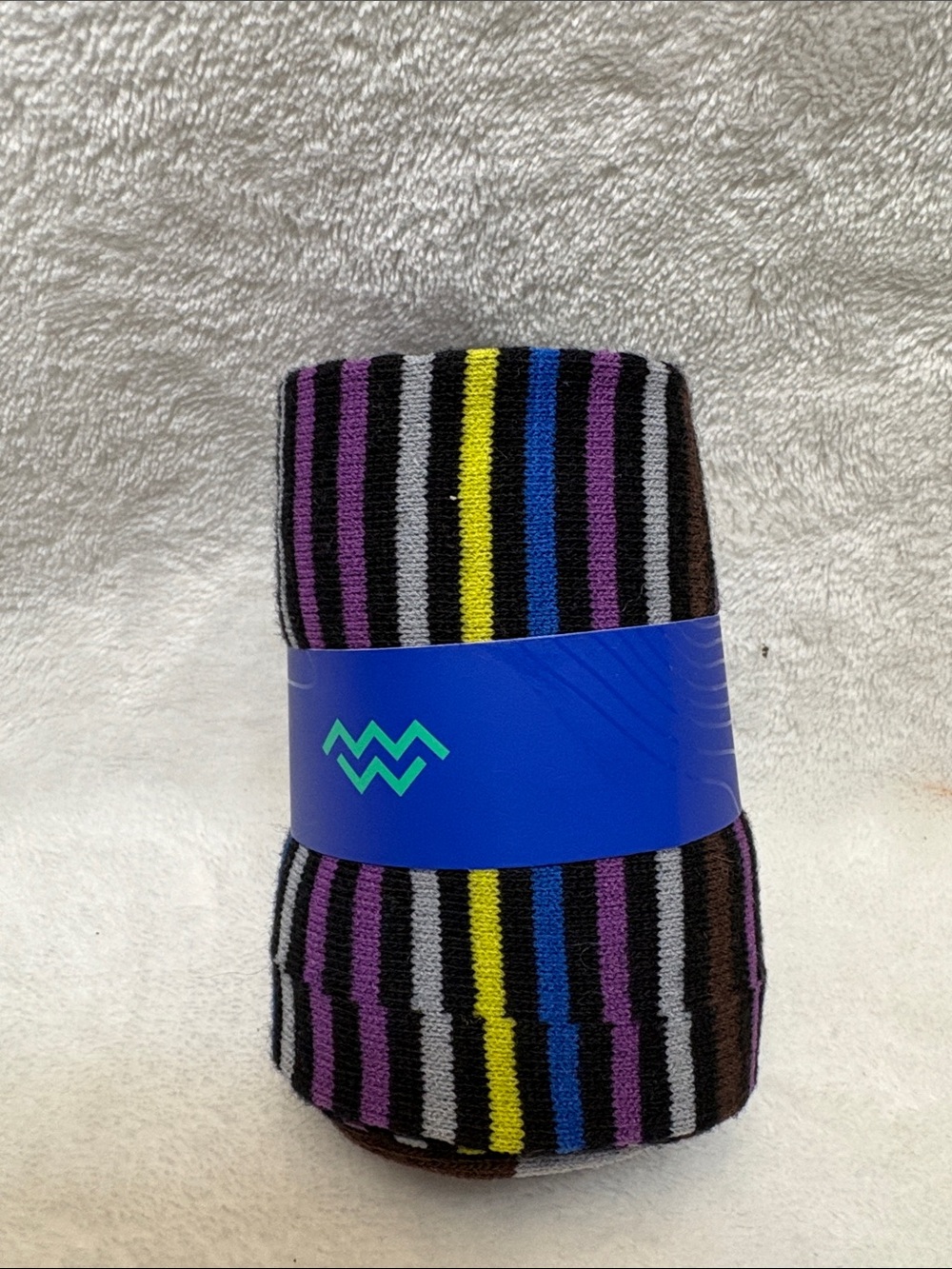 New Moo Marino Striped Multi-Color Novelty Crew Sock